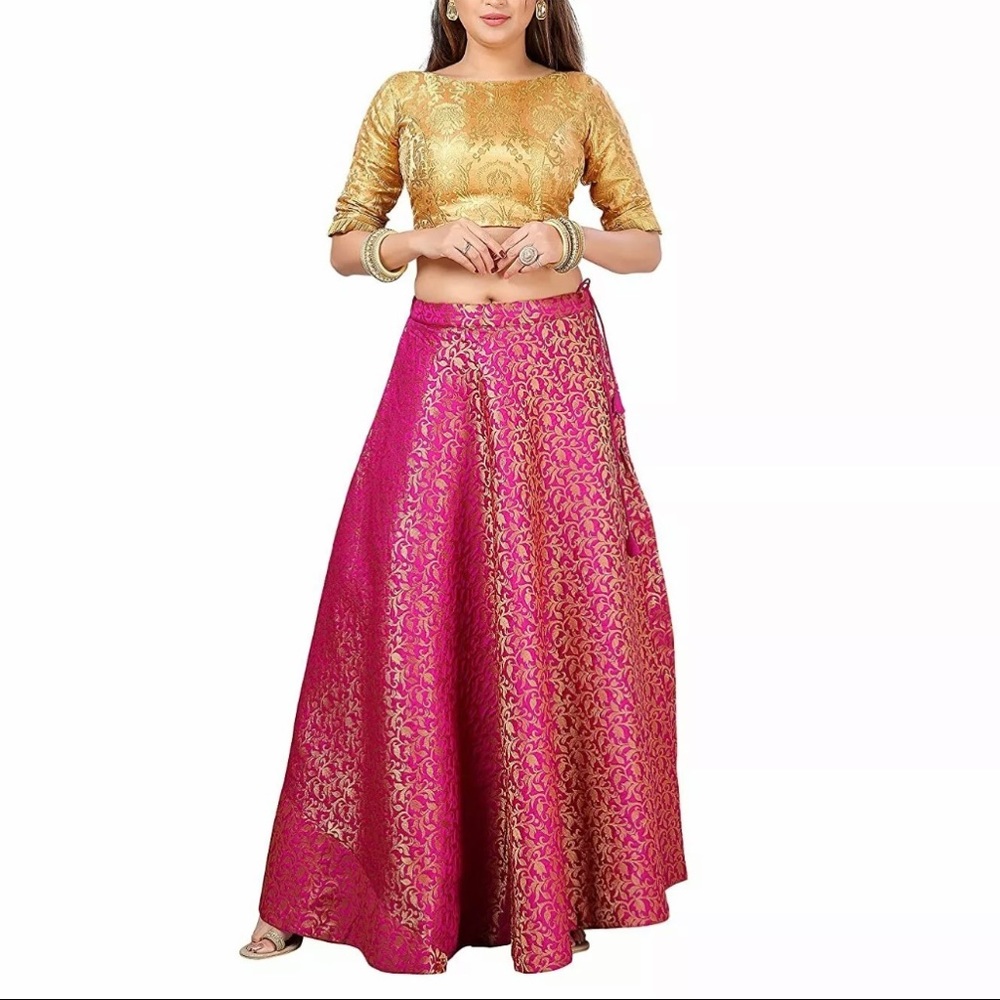 Fuschia Indian Lehenga Skirt